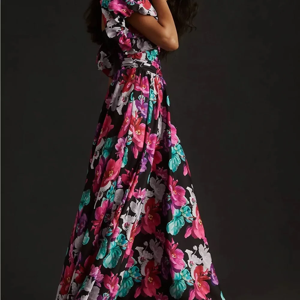 Anthropologie Delfi Puff-Sleeve Floral Printed Maxi Dress - Picture 11 of 16